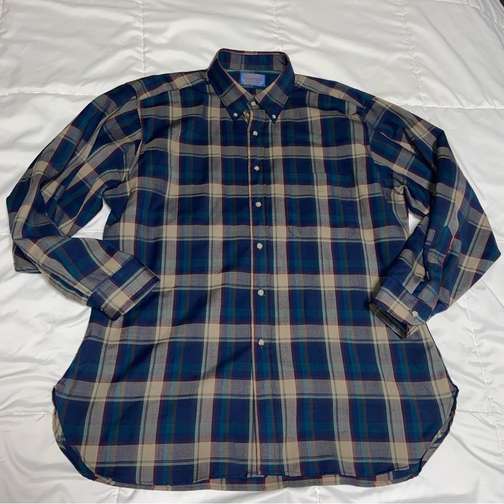 Pendleton Wool Buttondown Mens XL Plaid Long Sleeve